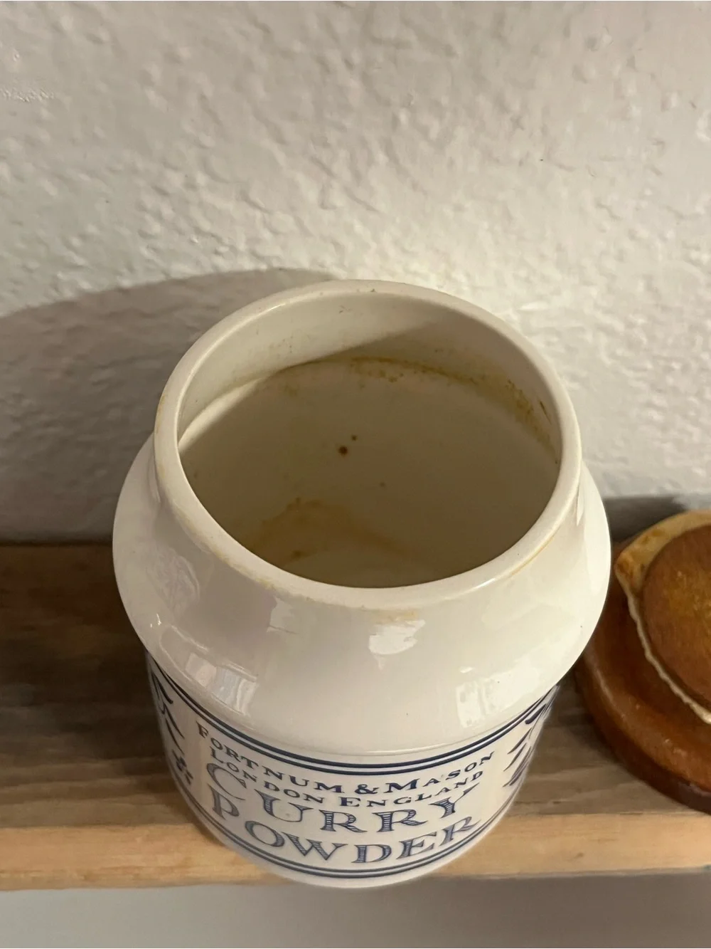 Fortnum & Mason White and Blue Curry Powder Jar